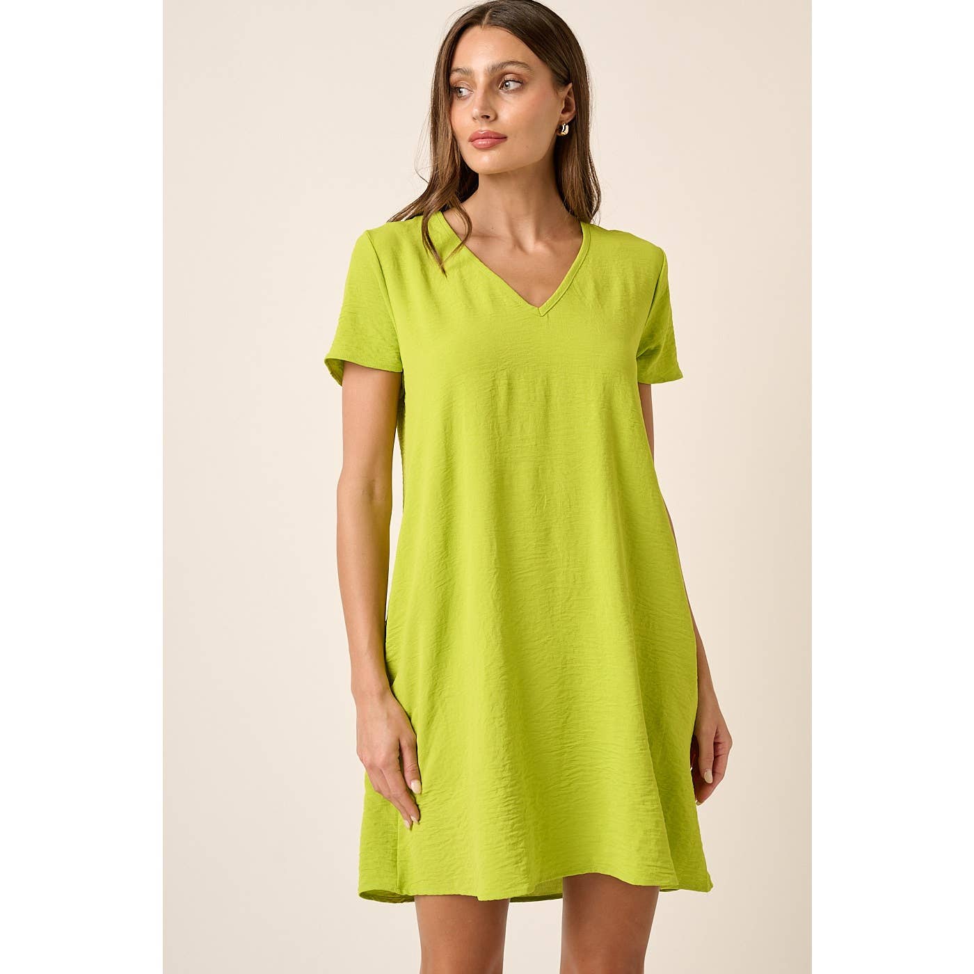 mittoshop - Wholesale Jurk - Dames - AIRFLOW SHIFTJURK MET V-HALS EN KORTE MOUWEN38