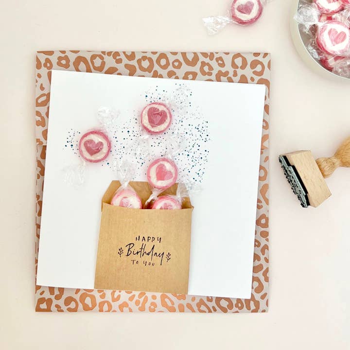 Der kleine Sperling - Vendita all'ingrosso Timbro in gomma/decorativo - Timbro HAPPY Birthday TO YOU | Timbro compleanno | Fai da te biglietto di compleanno