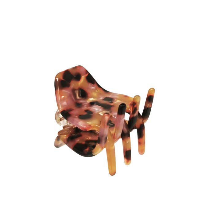 Plastic-free Hairclaw | Hair Clip Small | Brown | Pink for wholesale by Maisonette