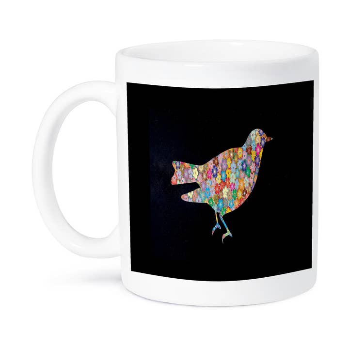 3dRose - Venta al por mayor Taza - 3dRose, Imagen de Paloma Hecha con Patrón Floral en Negro, Taza8