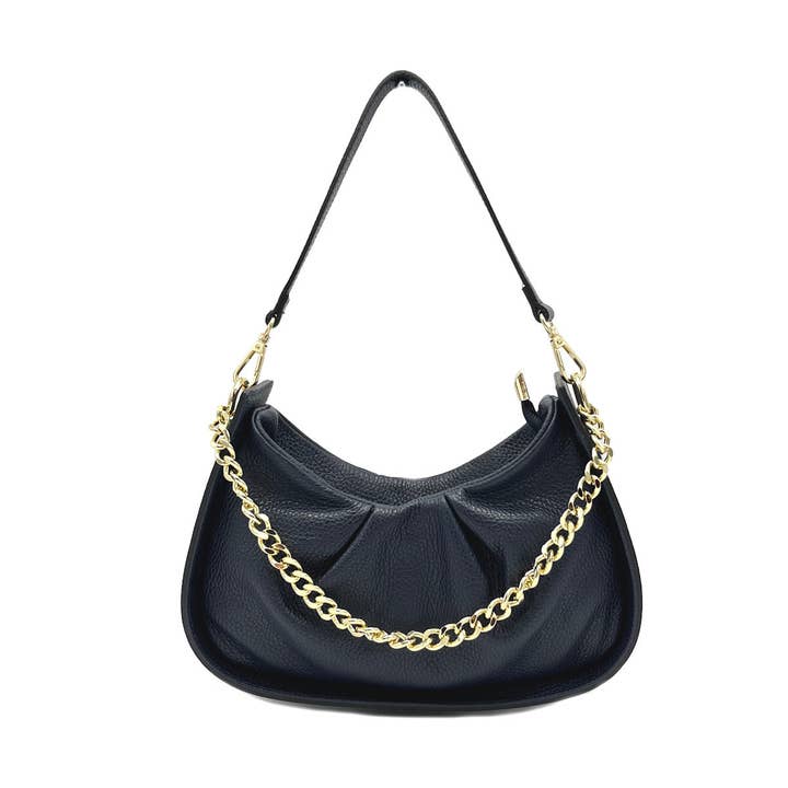 Suie Valentini srl - Venta al por mayor Bolso con correa - Mujer - Bolso con cadena de piel auténtica, fabricado en Italia, art. 112440
