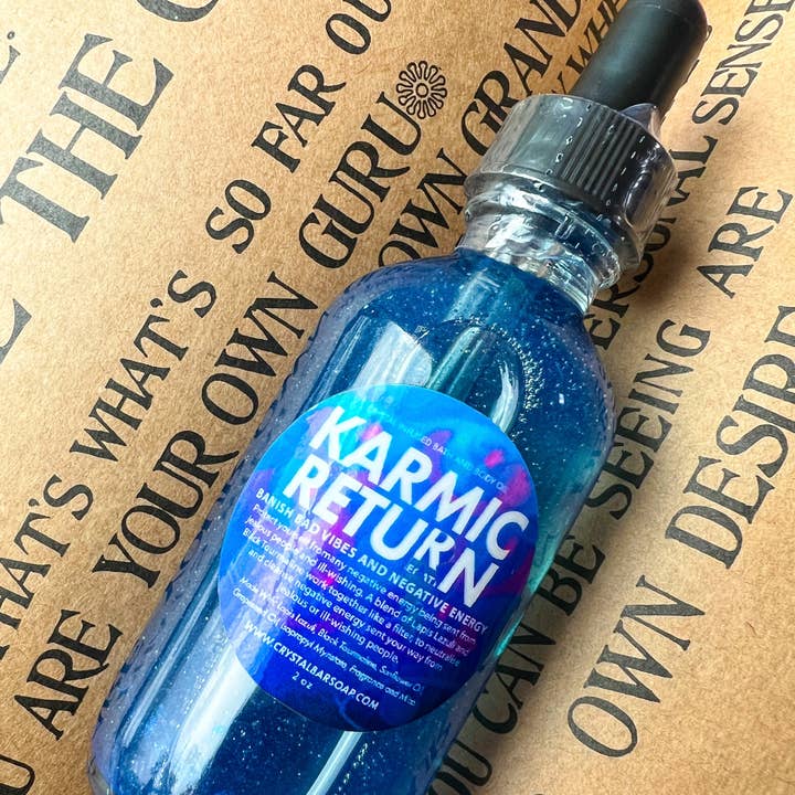 Crystal Bar Soap - Wholesale Bath/Body Oil - Karmic Return - 2 oz Bath & Body Oil (Crystal-Infused)0