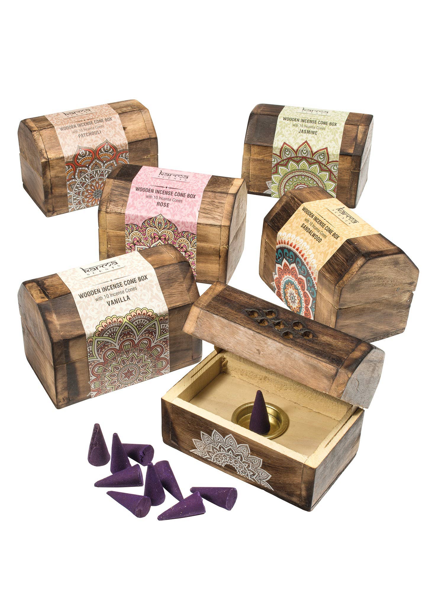 Namaste - Wholesale Incense - Namaste Scents Wooden Incense Box With 10 Cones0