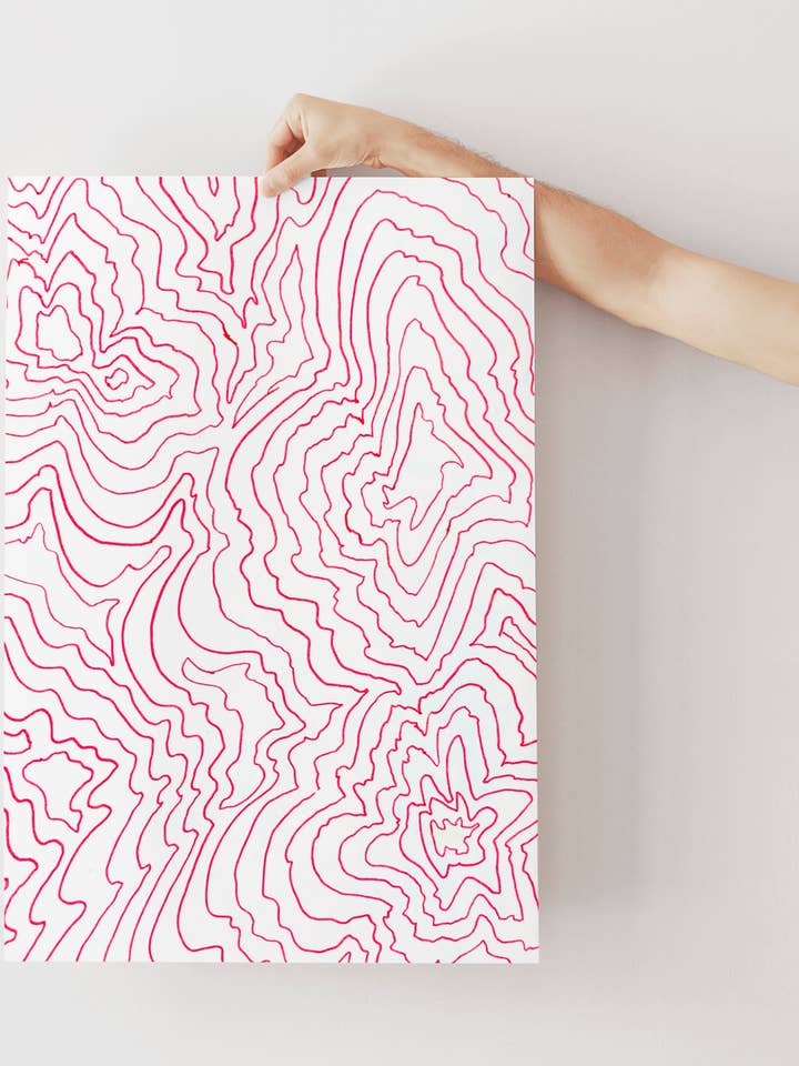 Trippy Abstract Eclectic Psychedelic Red Pattern Art Print for wholesale by Rhinestone Rodeo Art