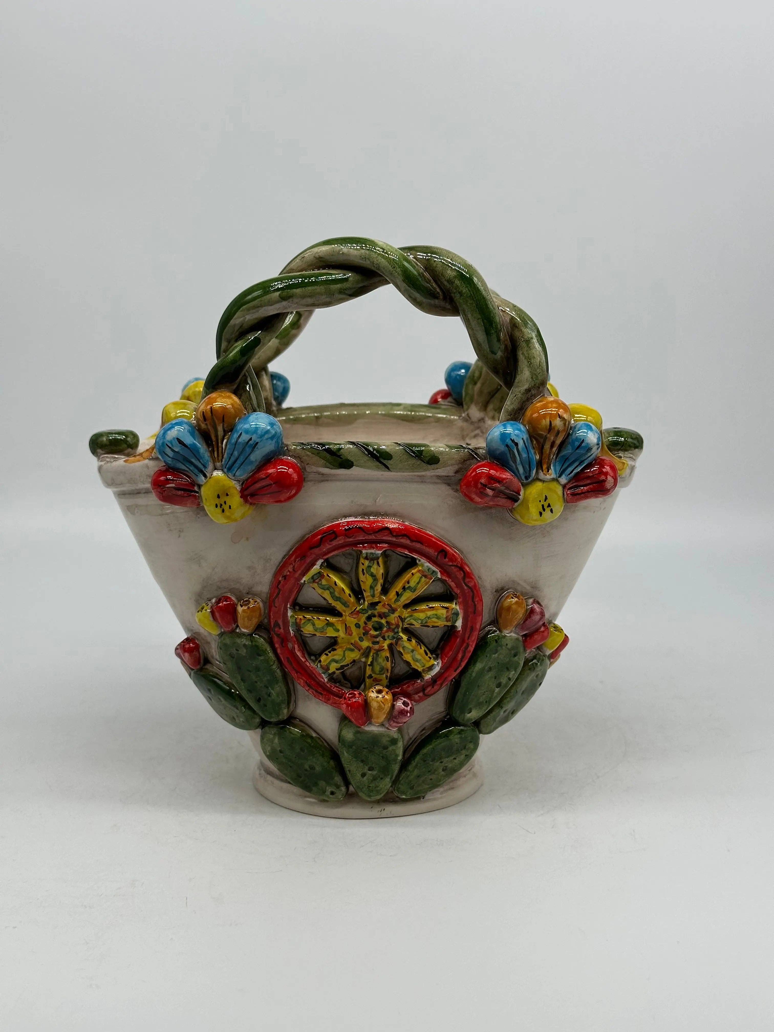 DD Ceramiche Siciliane - Wholesale Decorative Tabletop Object - Coffa Siciliana Ceramica Caltagirone Artisanal Centerpiece Organizer4