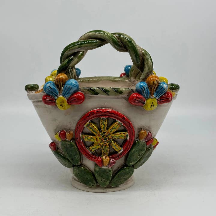 DD Ceramiche Siciliane - Wholesale Decorative Tabletop Object - Coffa Siciliana Ceramica Caltagirone Artisanal Centerpiece Organizer4