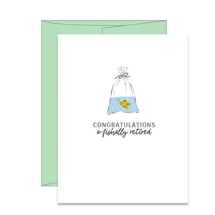 Officieel Gepensioneerd Letterpress Kaart voor wholesale door Stack Paper Press