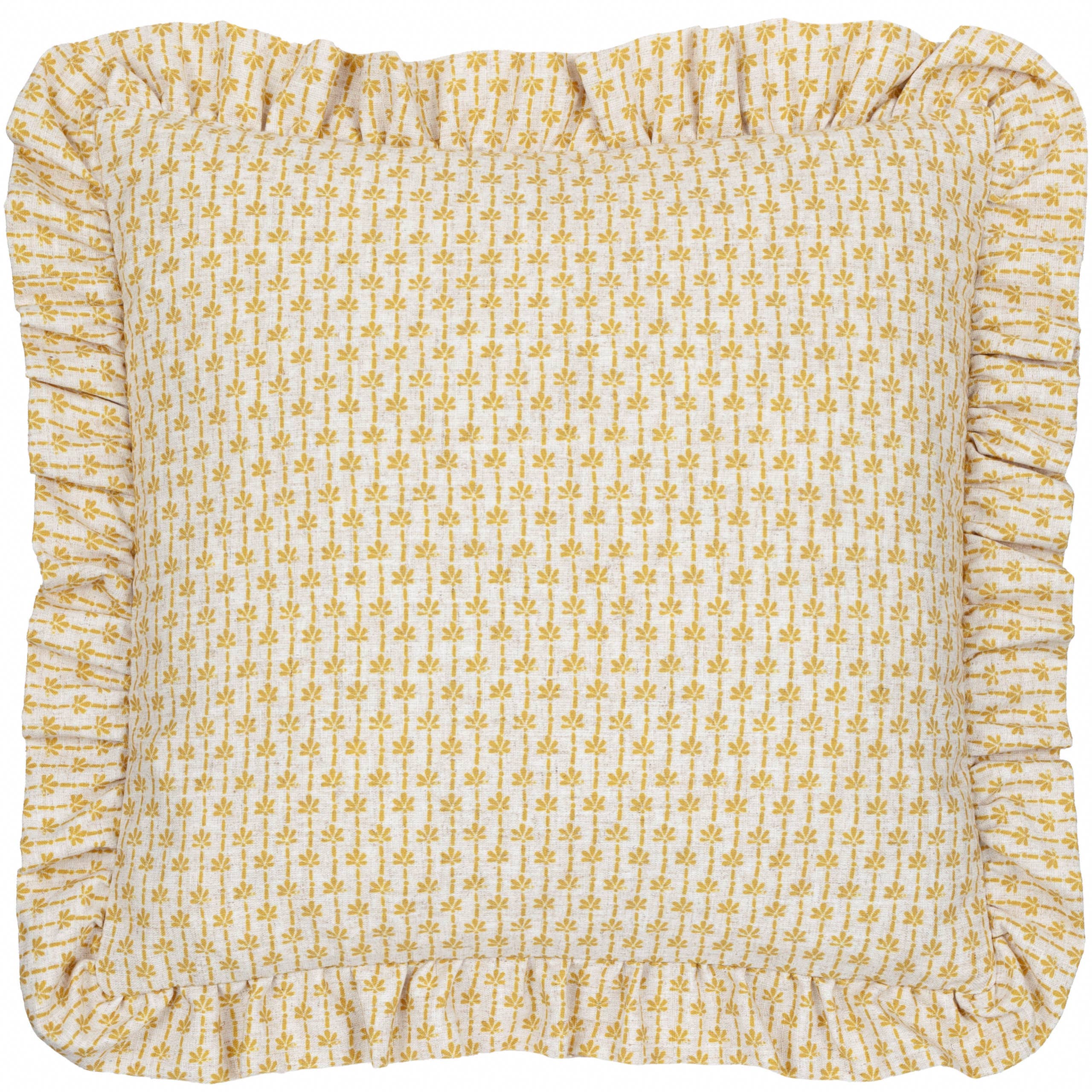 LEINEN/OCKER Panni Block Strukturierte Rüschenkissen LEINEN/OCKER für den Großhandel auf Faire1