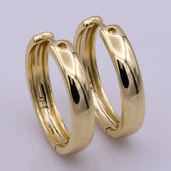 Aim Eternal - Wholesale Huggie Earrings - Gold Huggie Hoop Earrings • 25mm Hoops • Cartilage Hoop • Small Hoop Earrings • Gold Mini Hoop T-2040