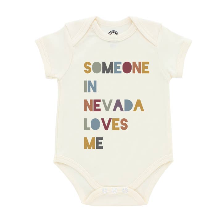 Alguém em NV Loves Me Nevada Baby Gifts Bonesie de algodão por atacado de Emerson and Friends