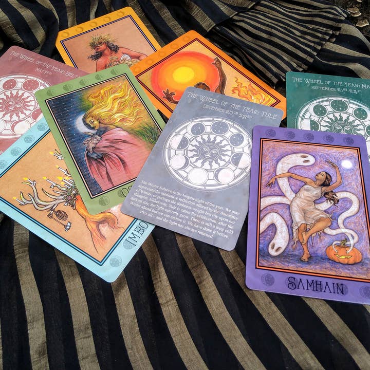 Daring Hare - Wholesale Tarot Cards - Deck of 8 Wiccan Sabbat Art Cards
