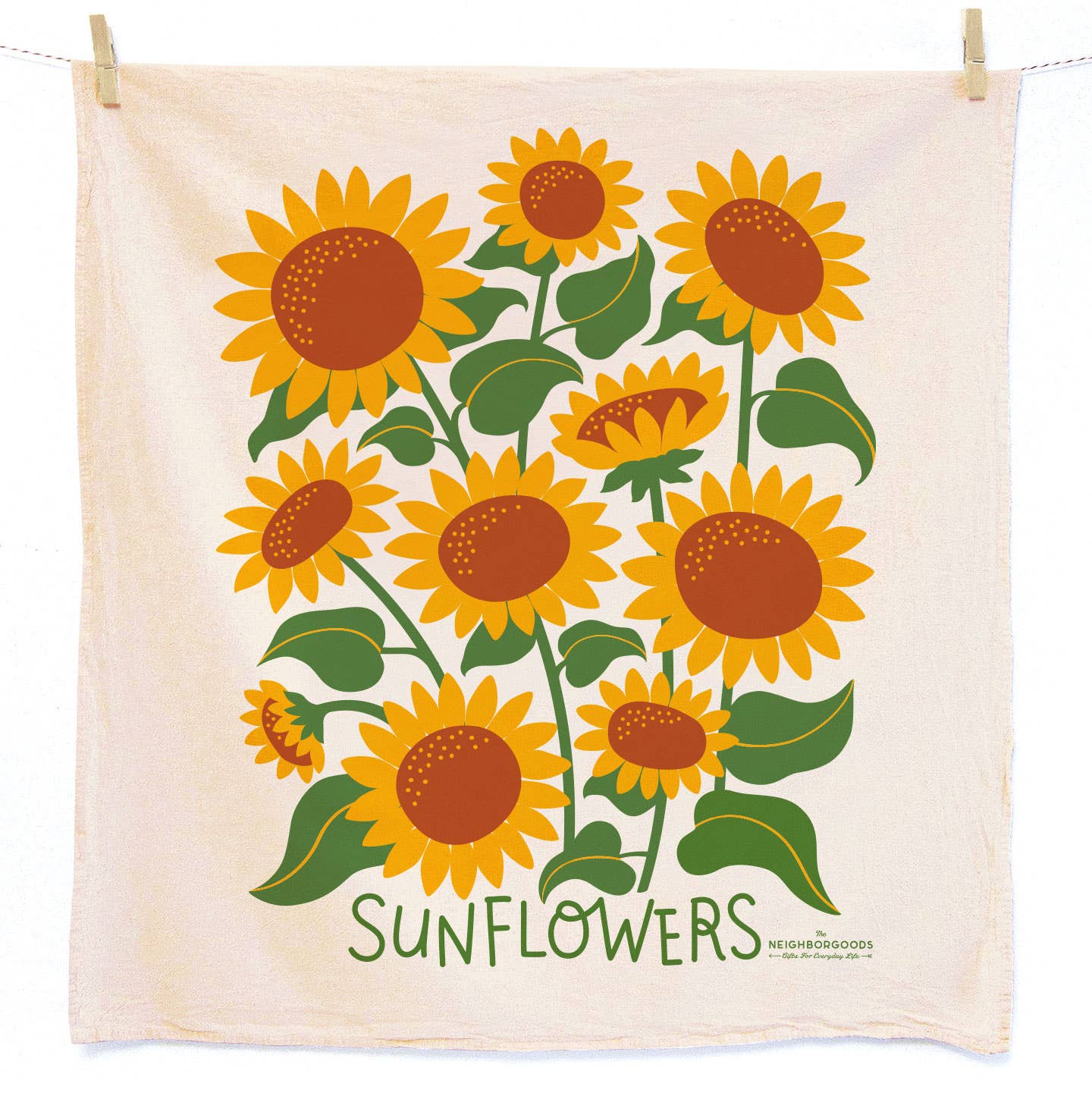The Neighborgoods - Vente Torchons - HELLO SUNSHINE (Tournesol, Souci) - Lot de 2 torchons3