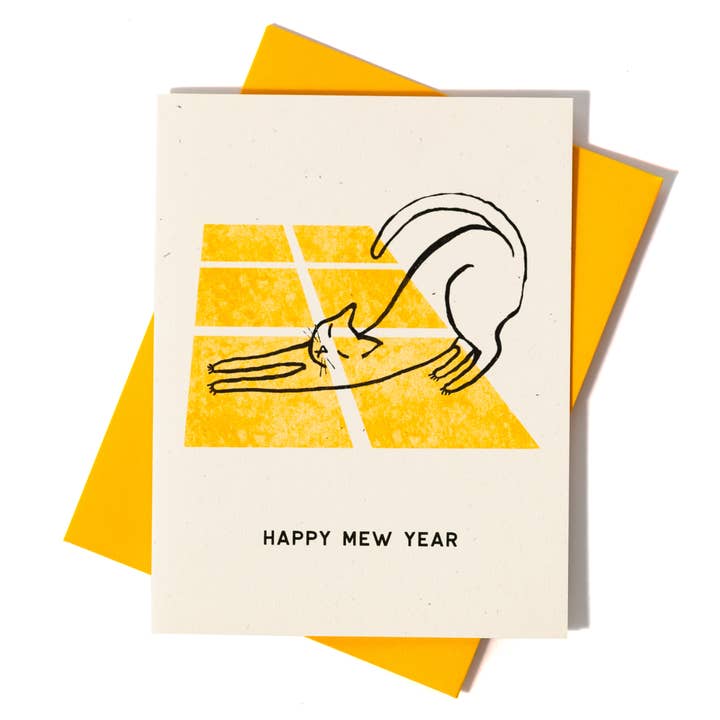 Bromstad Printing Co. - Wholesale New Year's Card - Happy Mew Year - Risograph Card
