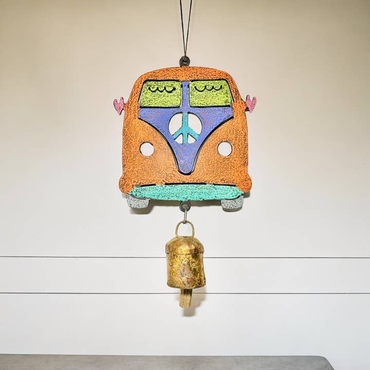 Whimsies - Wholesale Wind Chime - Cute VW BUS Wind Chime Peace Sign unique garden ornaments