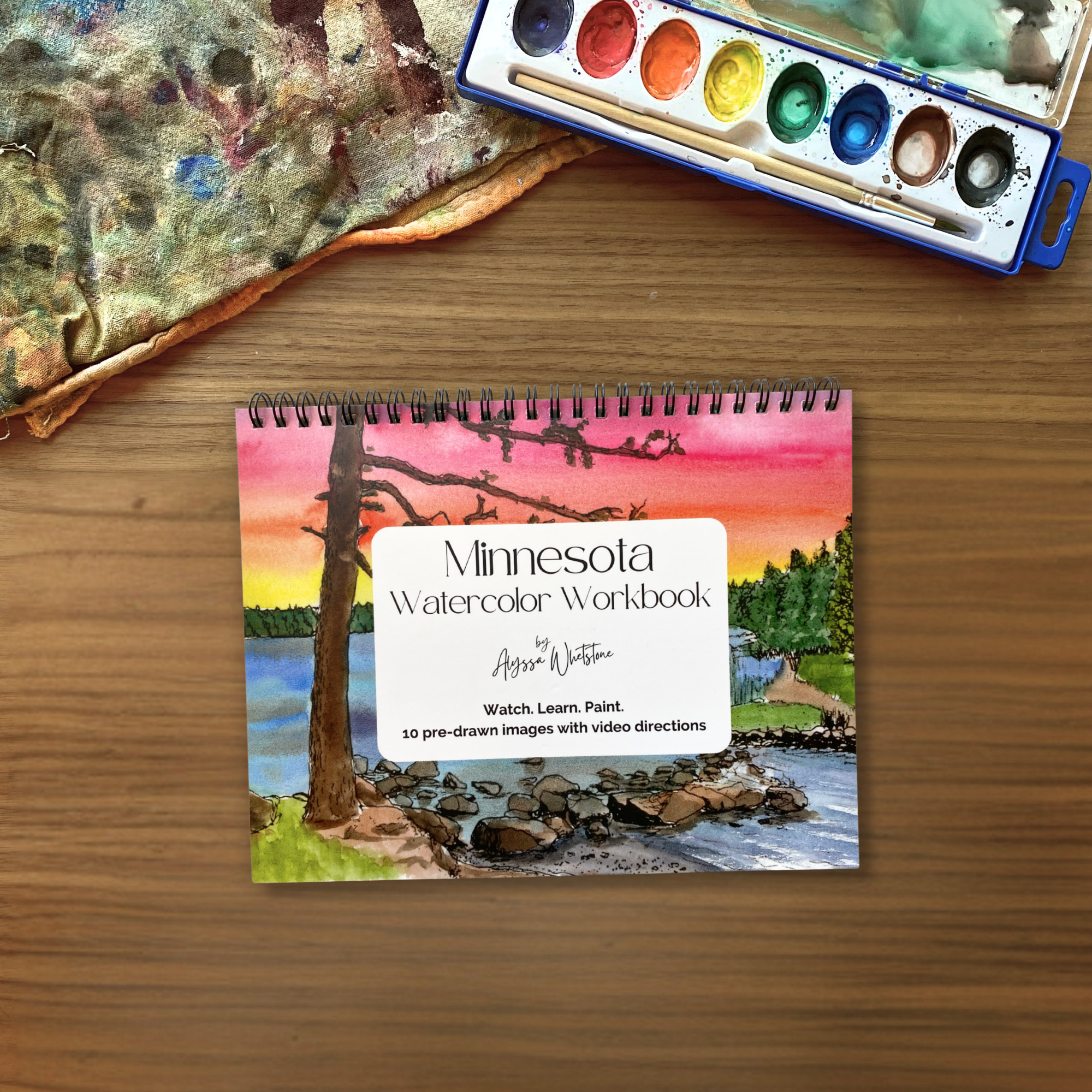 Alyssa Whetstone Art - Wholesale Sketchbook/Sketchpad - Minnesota Watercolor Workbook - Video Directions Included3