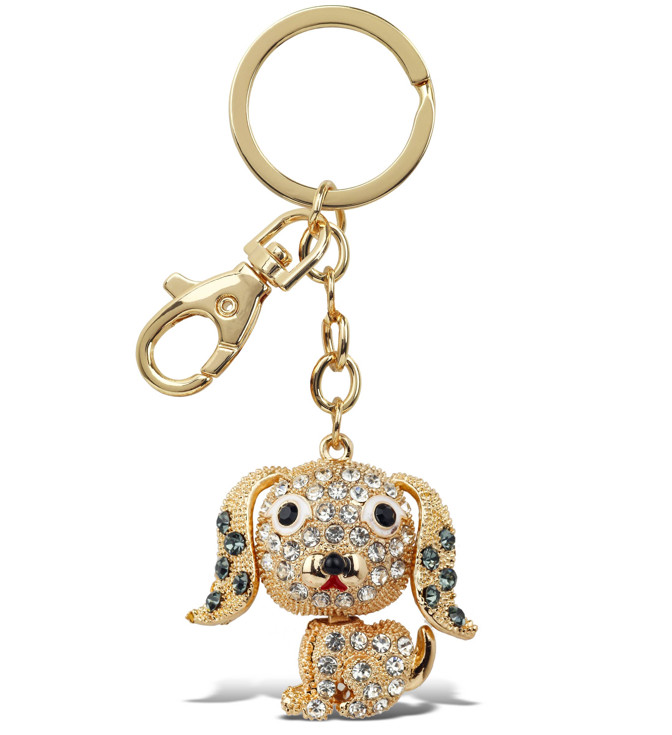 Cota Global - Wholesale Keychain - Unisex - Gold Sparkling Charms - Cute Beagle Dog0