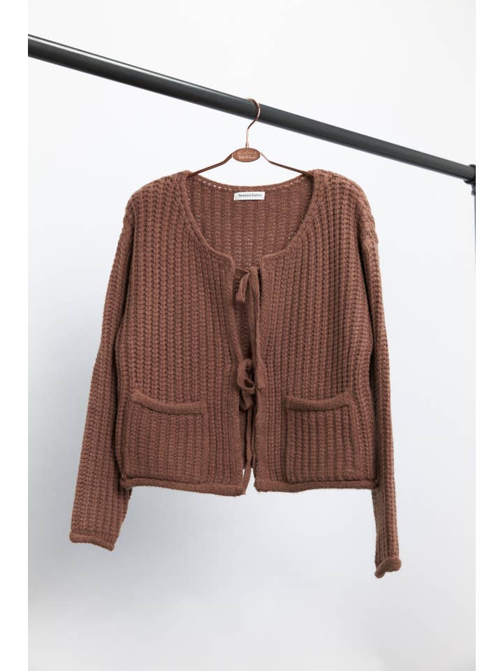 Newbury Kustom - Wholesale Cardigan - Women's - 11316-Tie-Front Knit Cardigan1