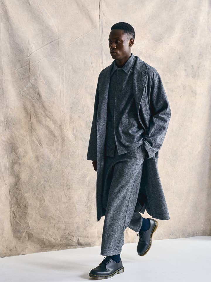 Relaxte Overjas - Gemengd Grijs voor wholesale door Devlyn van Loon