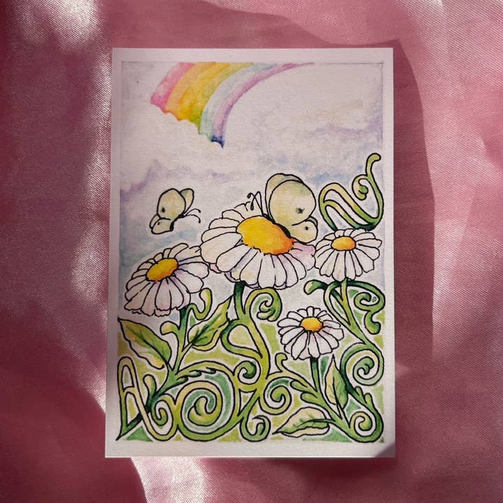 Cabbage White Butterflies A7 Watercolour Print for wholesale by Bellis Art Studios