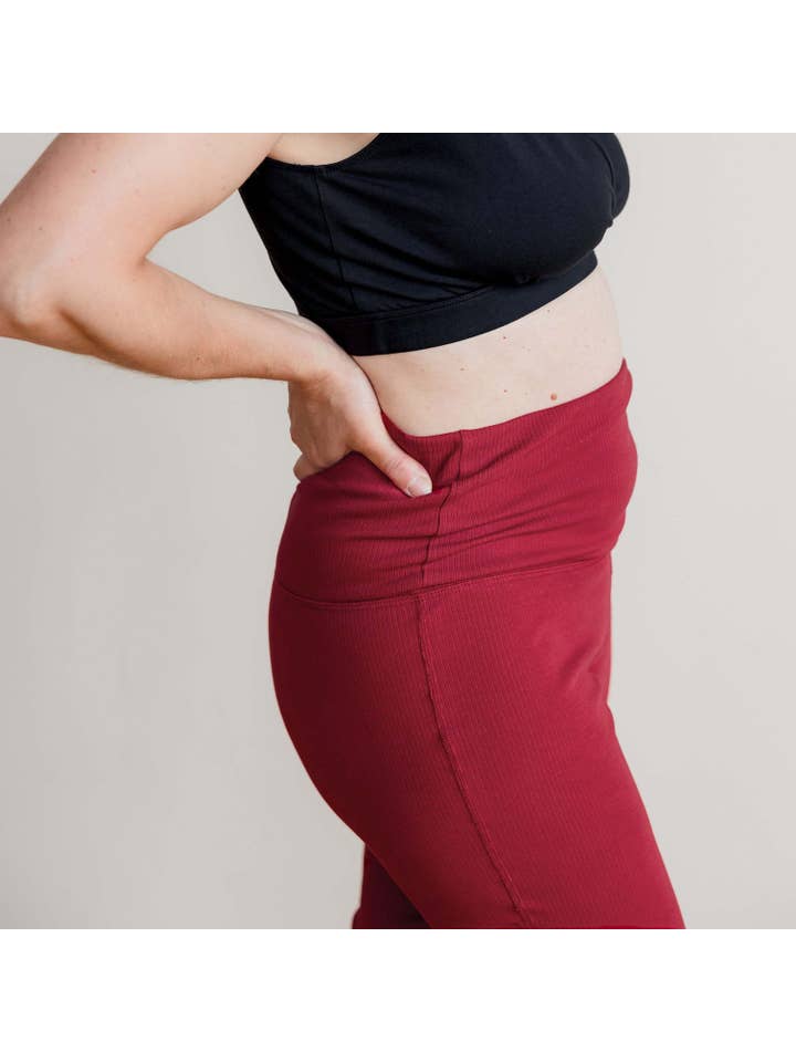 Of an Origin - Wholesale Fashion Leggings - Maternity - Rib Knit Flex Fit Maternity to Postpartum Flare Legging