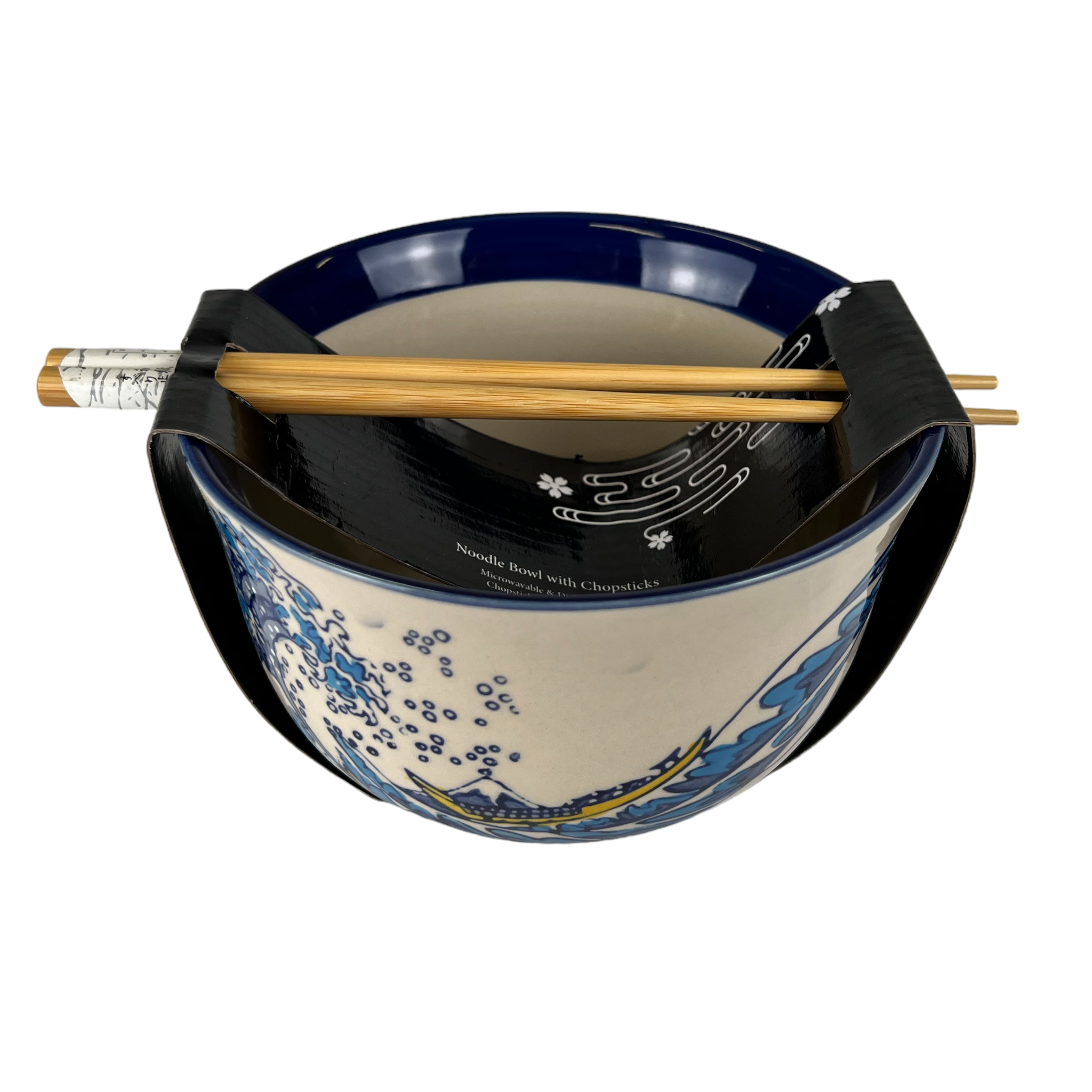 Urban Tokyo - Wholesale Bowl - 24oz 6"Dx4"H Noodle Bowl With Chopsticks Set Hokusai Wave Design (4/16)1