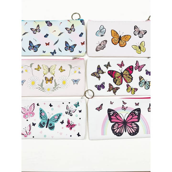 Butterfly Design Printed Cosmetic Pouch for wholesale by Love and Repeat
