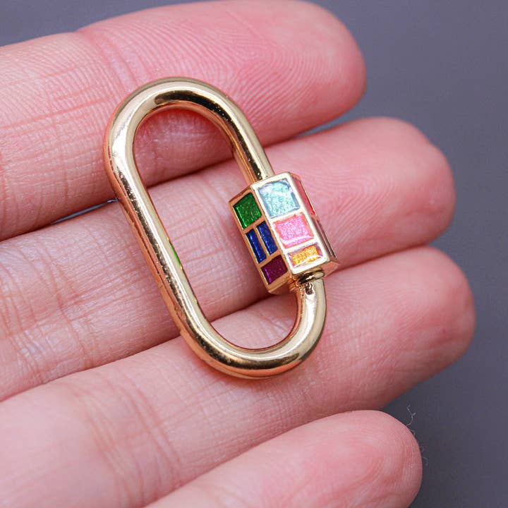 Jewel Pledge - Wholesale Clasp - Enamel Carabiner Screw Clasp - Wholesale Options3