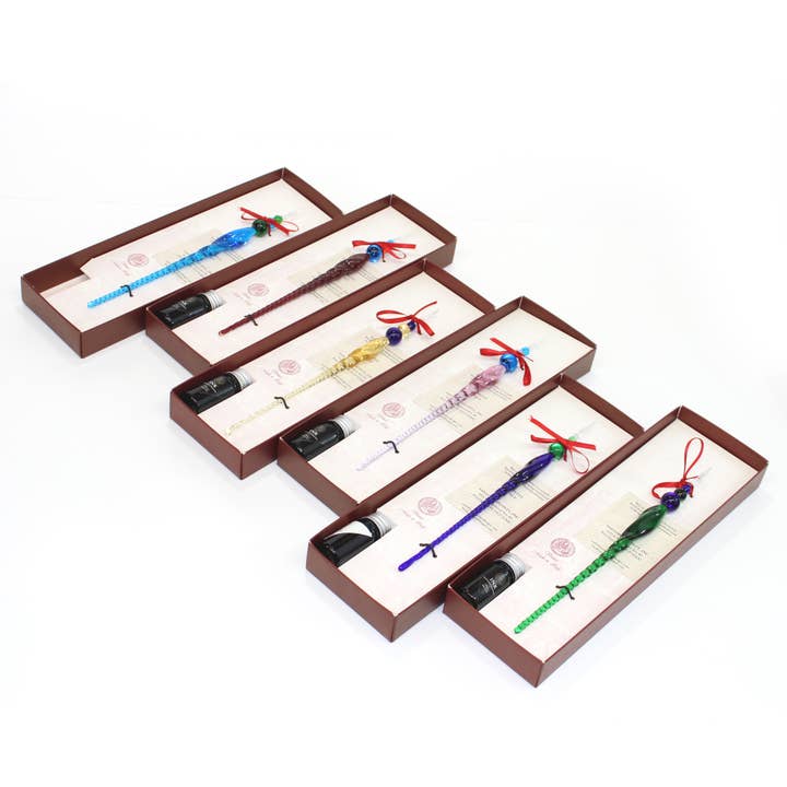 San Lorenzo Design - Wholesale Pen - Murano Twisted Glass Pen, Classic Writing Instrument