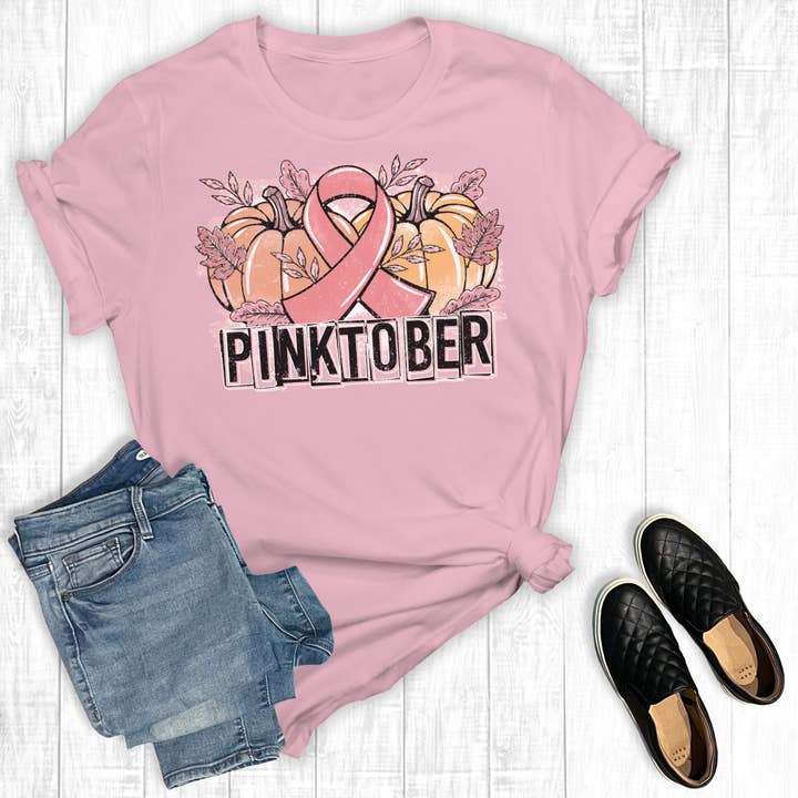 Tee Gráfico Fall Pinktober por atacado de The Way Down South