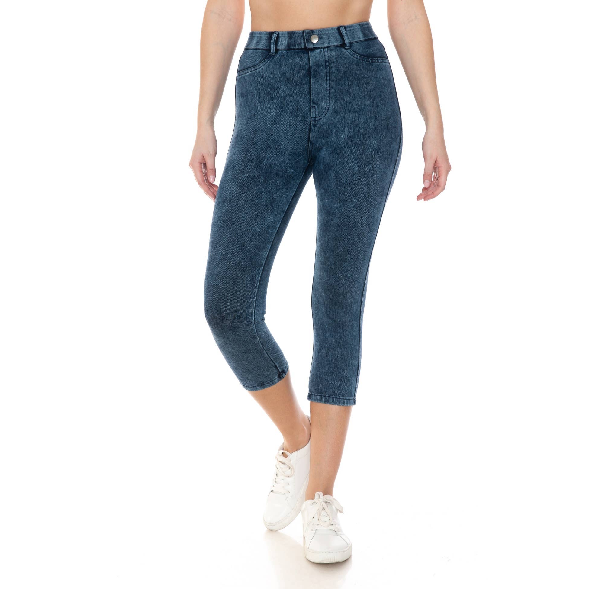 Leggings Depot - Vendita all'ingrosso Pantaloni sportivi/da jogging - Donna - Jeggings corti con tasche posteriori (21 pollici con cucitura interna)9