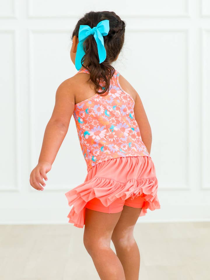 Orange Girls Coral Active Tulle Skort for wholesale on Faire