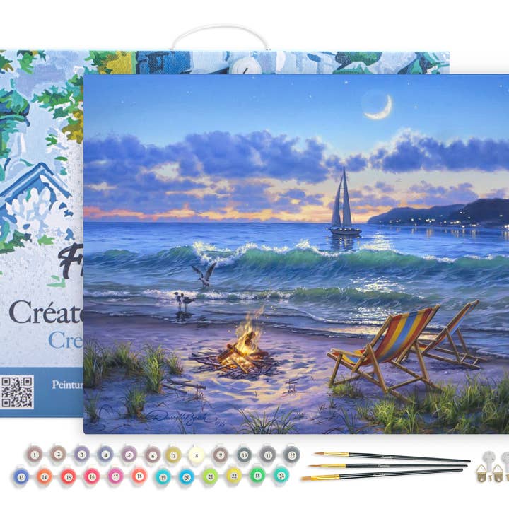 Malen nach Zahlen Strandansicht gerahmt für den Großhandel von Figured'Art