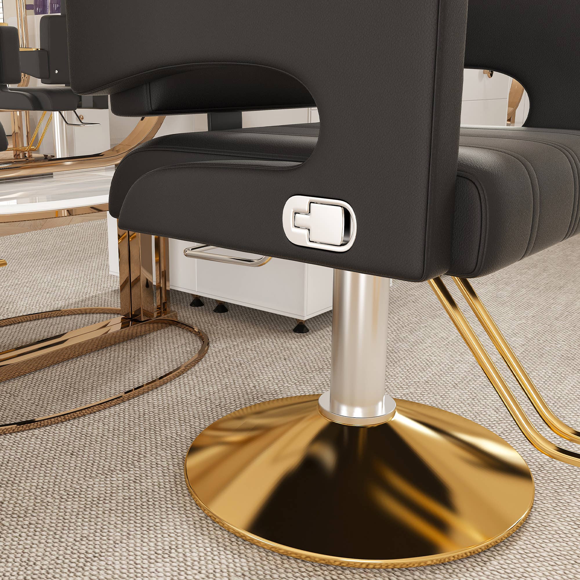 39F Inc. - Wholesale Chair - Black & Gold Professional Hydraulic Barber Salon Chair 16