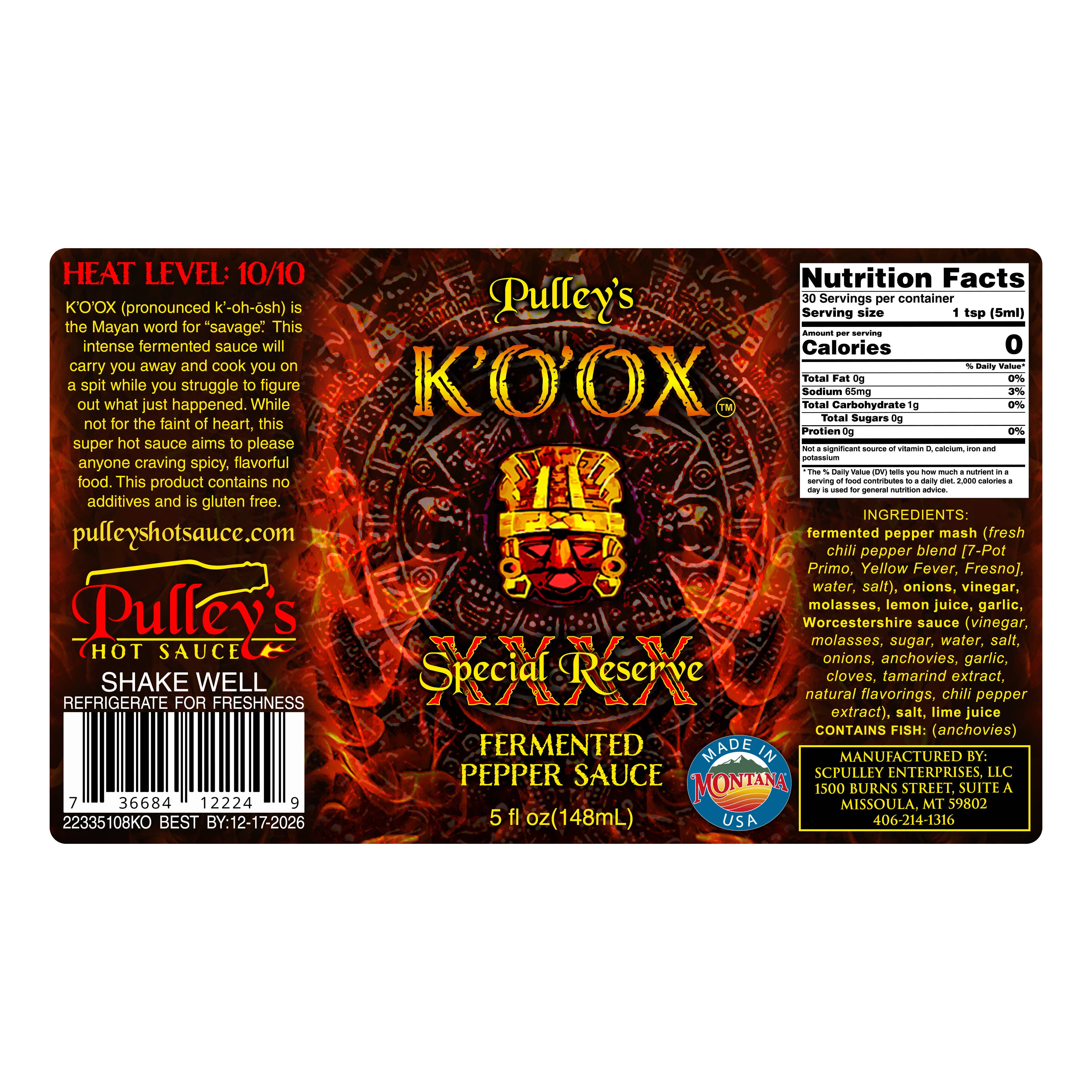 Pulley's Hot Sauce - Vente Sauces piquantes - K'O'OX2