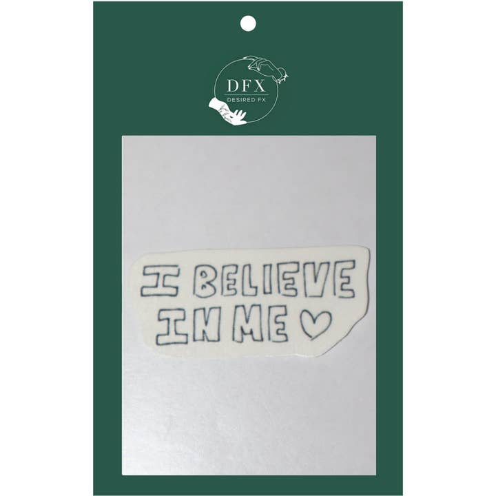 I BELIEVE IN ME TEMPORARY TATTOO for wholesale by DESIRED FX