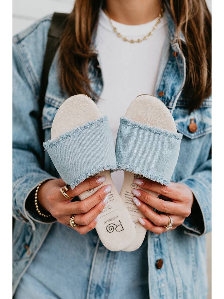 Rollasole – wholesale Sandaler - Dam – Blå Jean Baby Denim sandaler6