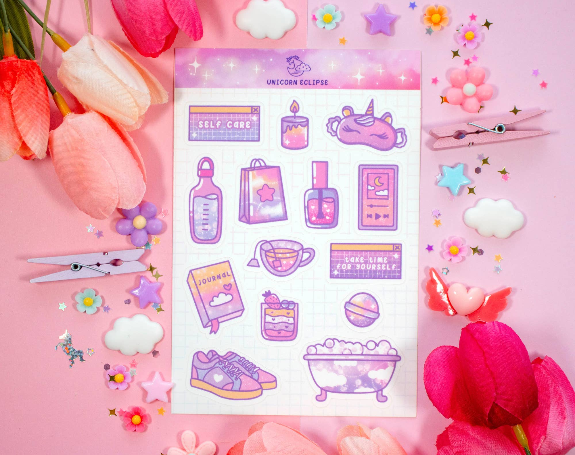 Unicorn Eclipse - Vente Autocollant - Autosoin autocollant feuille