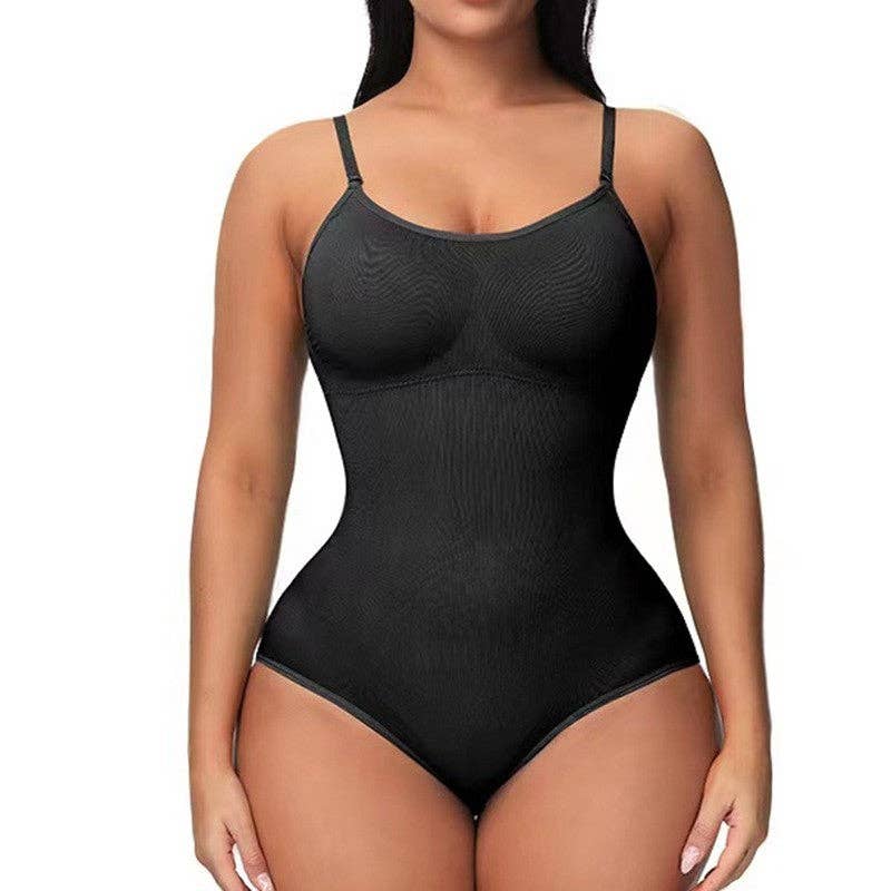 FurDecoration - Wholesale Shapewear - Women's - Solid Color Adjustable Shoulder Straps Tummy Control High Elastic Bodysuit Shapewear6