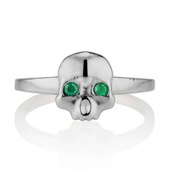 Platinum and Emerald Ossification Ring for wholesale by KIL N.Y.C.