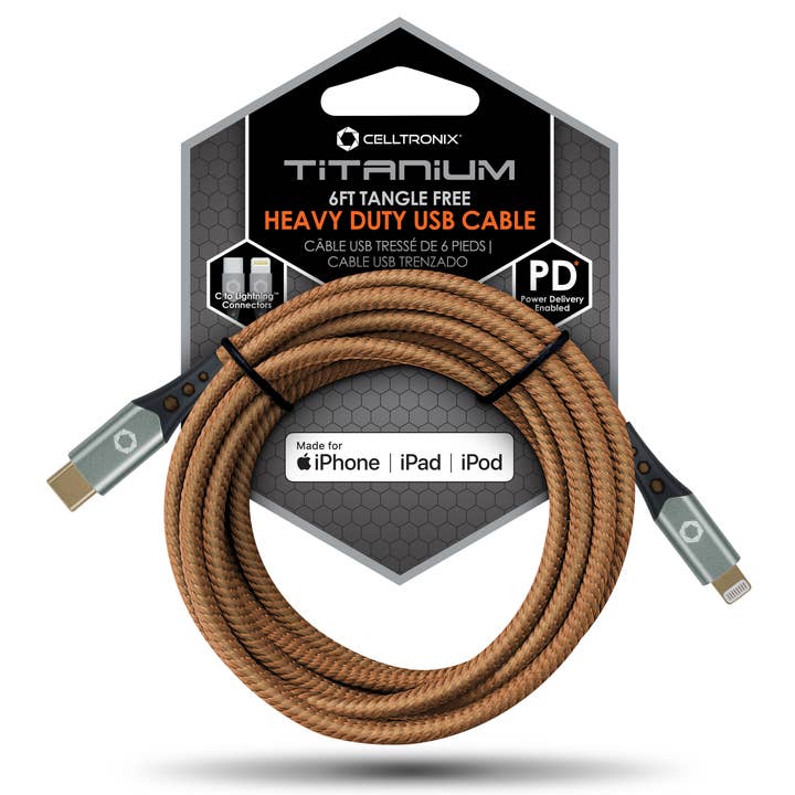 *Celltronix MCX Titanium 6' Fast Charge Type-C to Lightning for wholesale by Cloudz