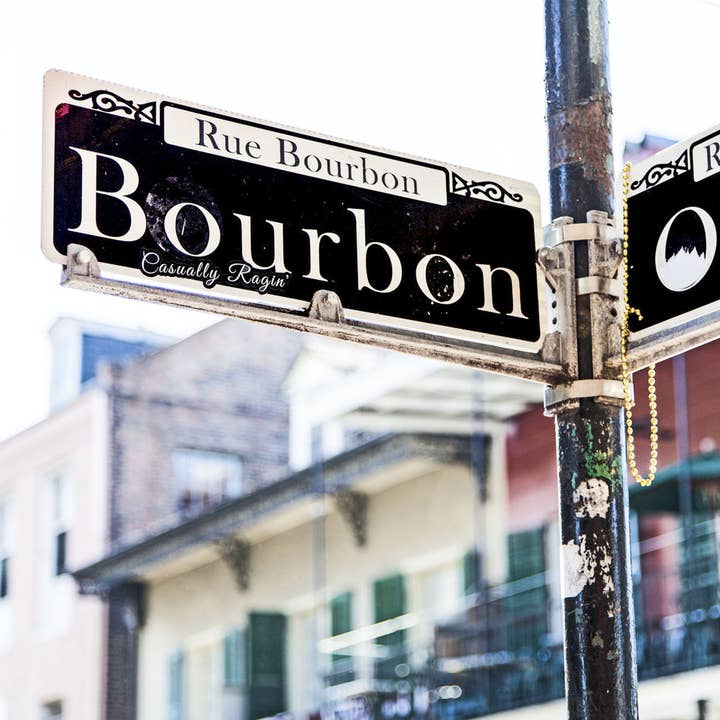 Bourbon Street Sign Coaster for engroshandel hos South Austin Gallery