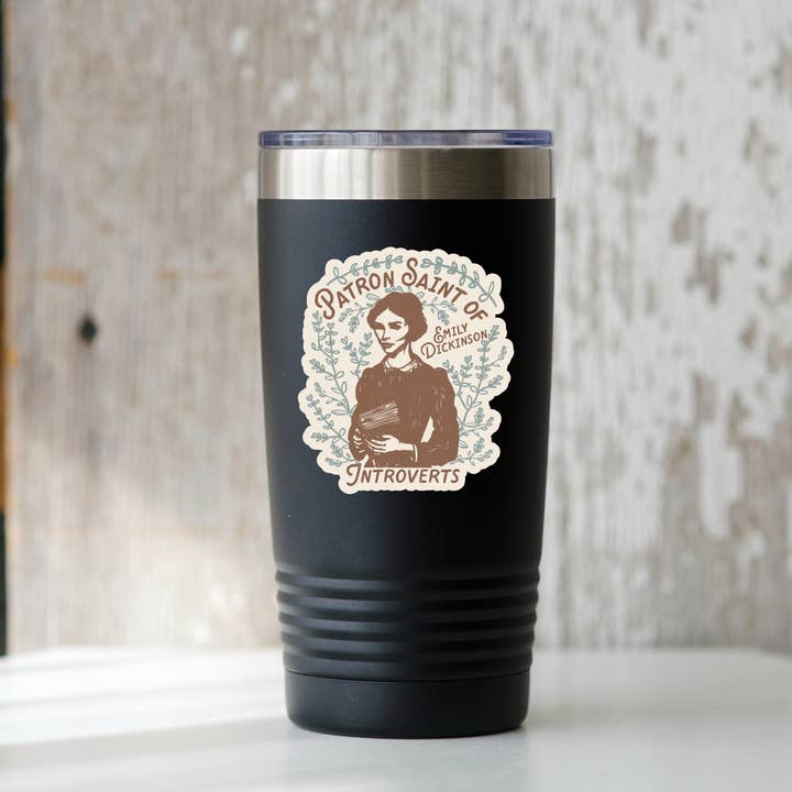 Yarnival - Wholesale Sticker - Emily Dickinson Patron Saint of Introverts - library, books2