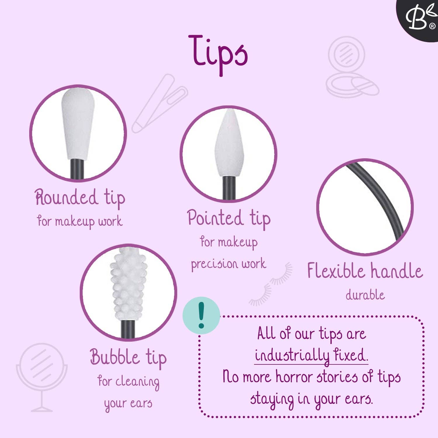 Bamboozy x Cosmeau - Vendita all'ingrosso Cotton fioc/Bastoncini cotonati - Set di 2 cotton fioc riutilizzabili con punte fisse7