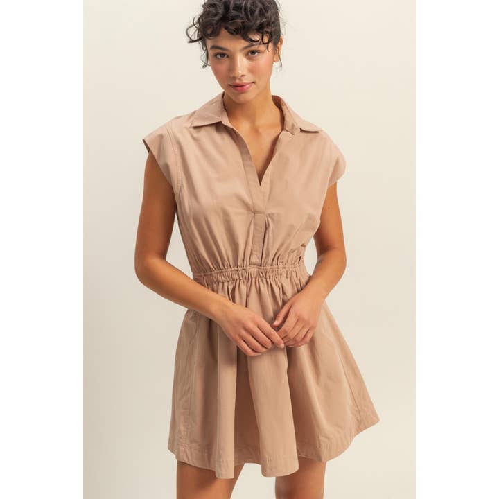 HYFVE - Wholesale Dress - Women's - DZ25C151-Flirty Collared Mini Dress