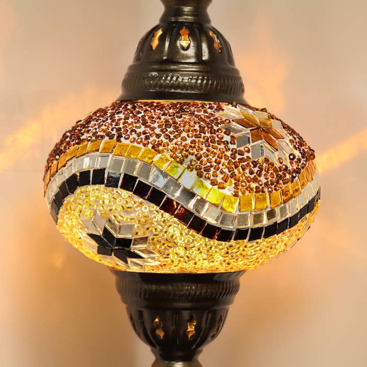 Natures Artifacts Inc - Wholesale Accent/Desk Lamp - Turkish Table Lamp with Handmade Gold Mosaic Glass
