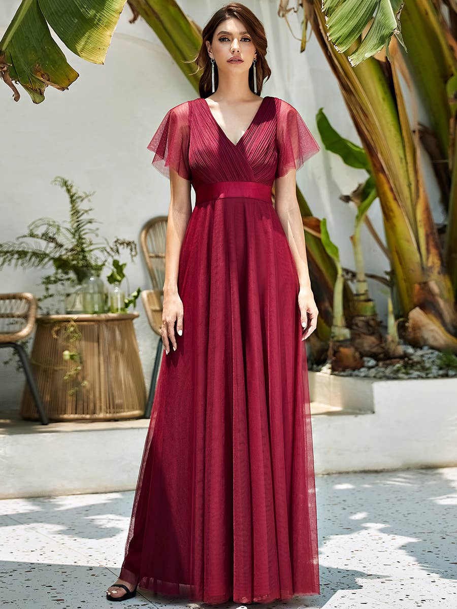 Ever-Pretty - Vente Robe de soirée – femme - Robe de demoiselle d'honneur trapèze à col en V27