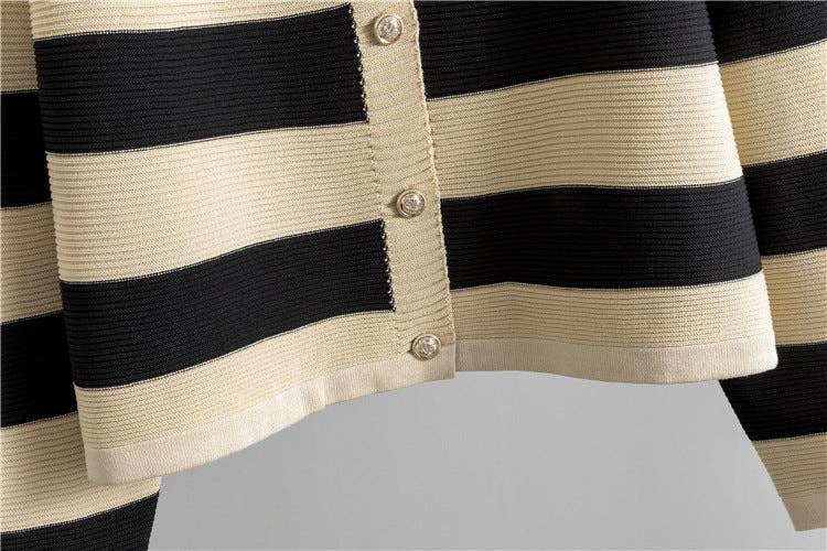 Classic Black Chic Korean TwoPiece Knit Set Cardigan  Top for wholesale on Faire12