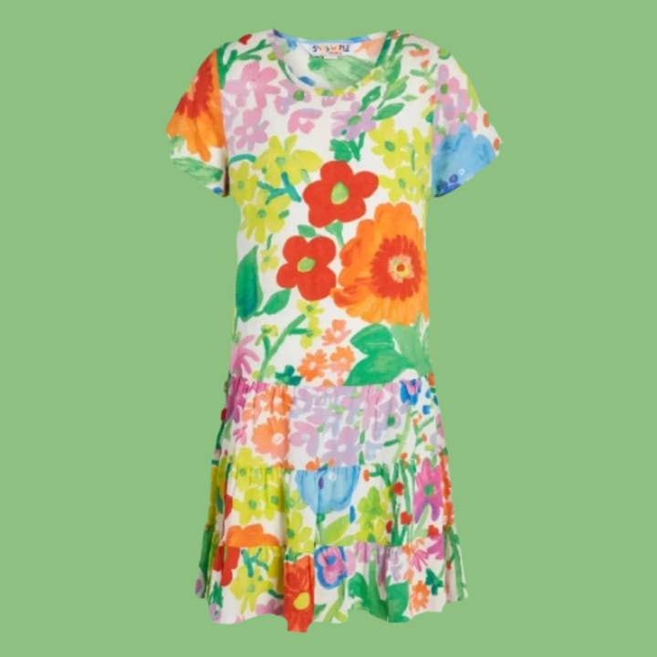 Girls' Hattie Dress: XS (4/5) - L (12/14) - May Flowers for wholesale by JAMS World