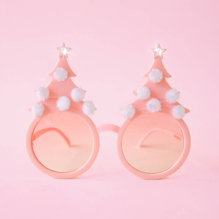 Sunshine Studios - Wholesale Sunglasses - Women's - Christmas Tree Holiday Glasses | Pastel Pink