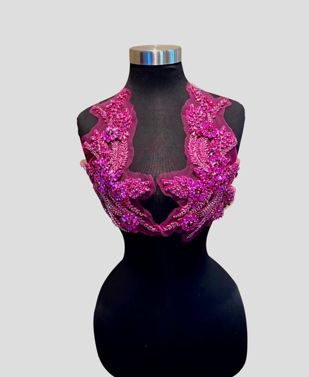 Appliques with Glitz - Wholesale Patch - Rhinestone Applique Pair (Various Colors)0